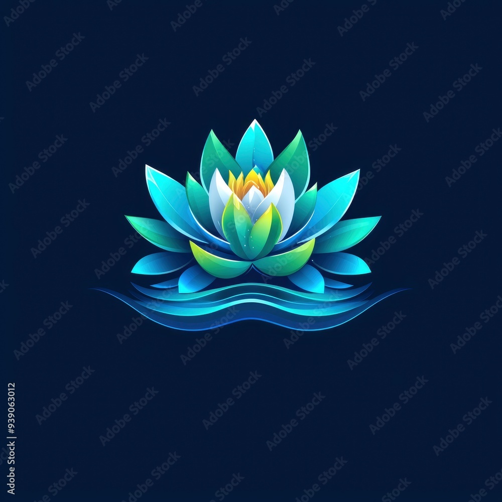 Blue Water Lily with Yellow Center Blue Water Lily with Yellow Center