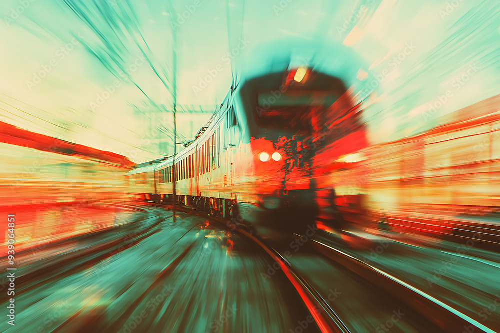 Abstract digital background depicting a train in motion, highlighting the speed and dynamic energy of modern transportation Abstract digital background depicting a train in motion, highlighting the speed and dynamic energy of modern transportation
