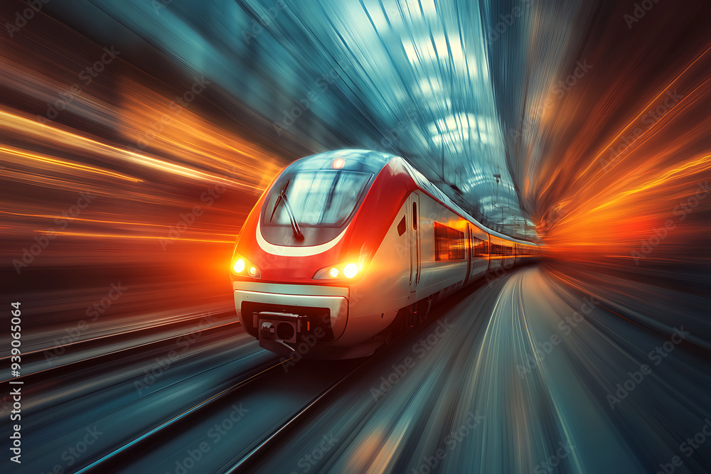 Abstract digital background depicting a train in motion, highlighting the speed and dynamic energy of modern transportation Abstract digital background depicting a train in motion, highlighting the speed and dynamic energy of modern transportation