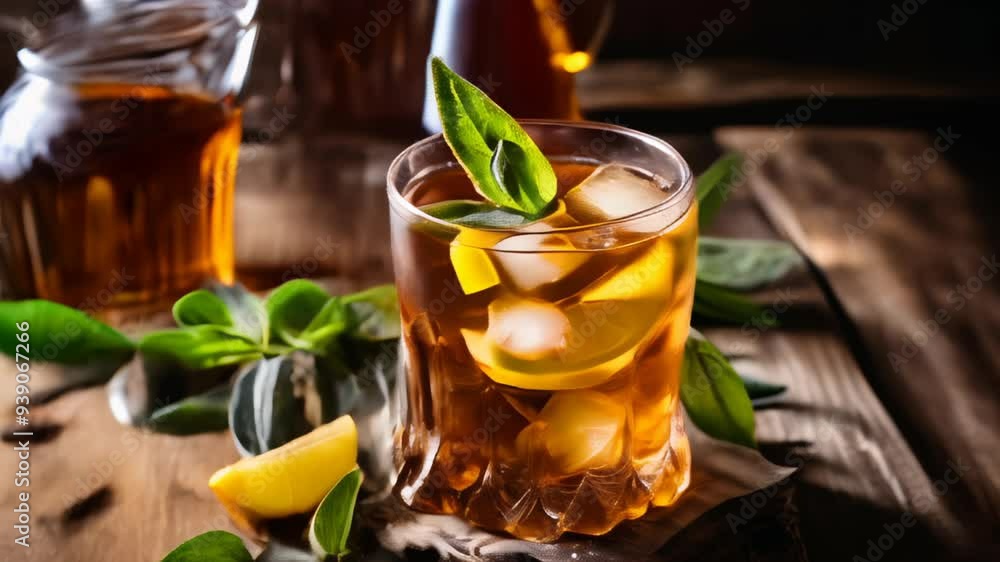 Refreshing summer cocktail with a twist of citrus and a hint of mint Refreshing summer cocktail with a twist of citrus and a hint of mint