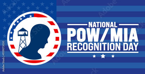 National POW MIA Recognition Day background or banner design template. Holiday concept. Template for background, banner, card, poster, placard, design template with unique shapes with standard color.