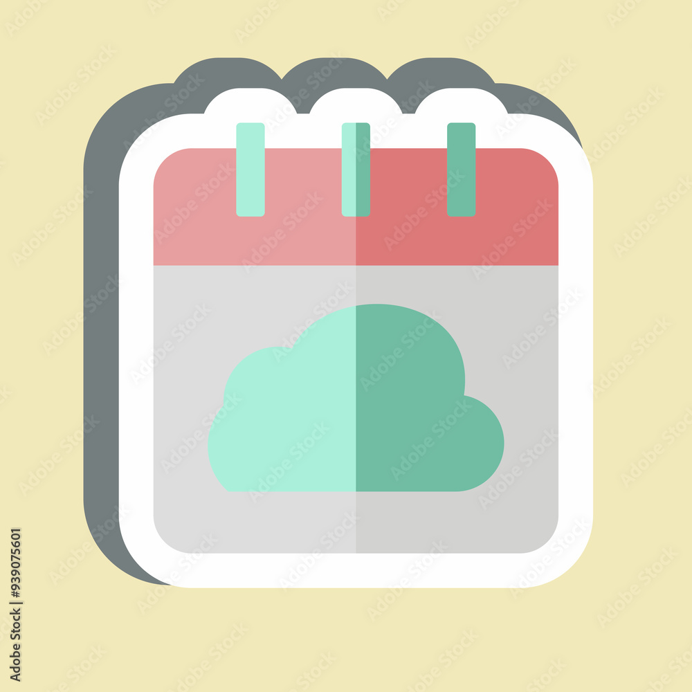 Sticker Cloud Schedule. related to Network symbol. simple illustration Sticker Cloud Schedule. related to Network symbol. simple illustration