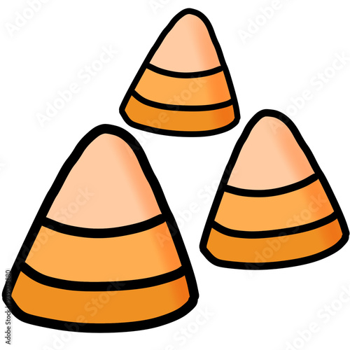 Three candy corns, Halloween theme