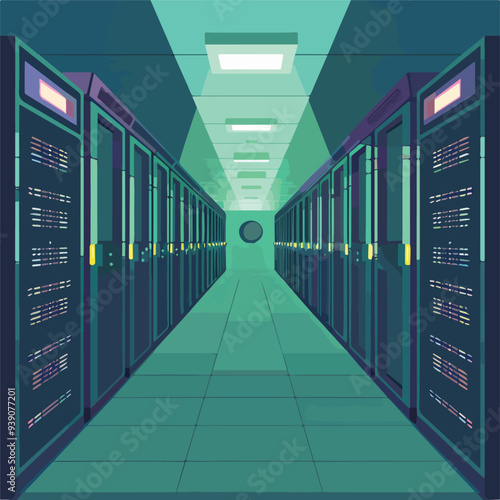 Server Room Data Center Hosting Computer Database Technology Network Storage Servers Cloud Computing Illustration Background Free Download
