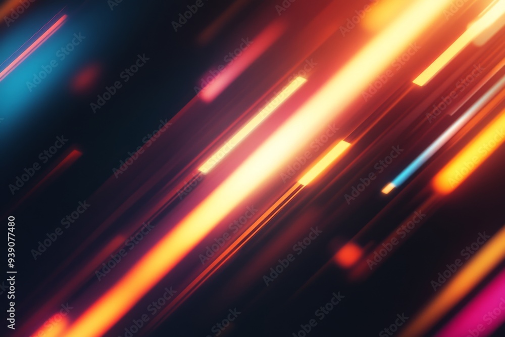 Abstract light trails with vibrant neon colors showcasing motion and speed in a futuristic setting Abstract light trails with vibrant neon colors showcasing motion and speed in a futuristic setting