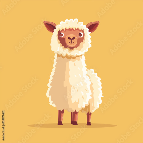 Cute cartoon sheep farm animal livestock wool fluffy lamb easter spring mammal character design illustration isolated graphic mascot