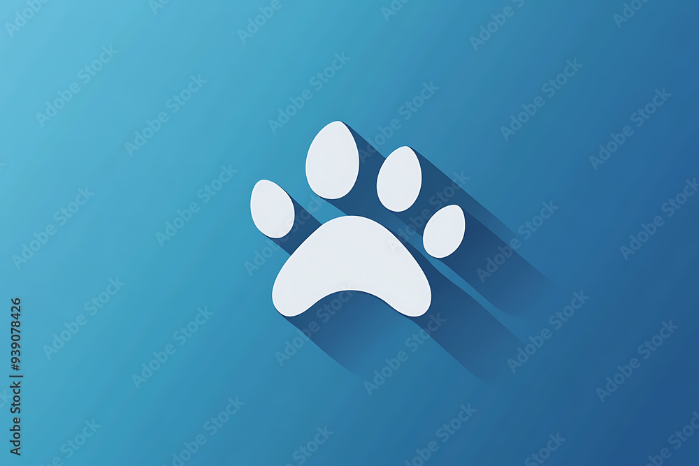 An illustration of dog paws in a flat art style, featuring clean lines and minimalistic design An illustration of dog paws in a flat art style, featuring clean lines and minimalistic design