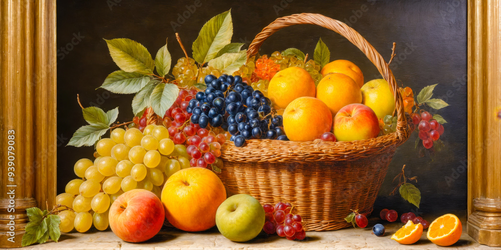 Still Life with Fruit in a Basket. Still Life with Fruit in a Basket.