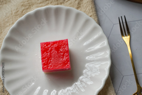 Kuih Lapis, a traditional steamed cake and dessert, made from rice flour, corn flour, wheat flour and coconut milk. Popular for breakfast and tea in Malaysia, Indonesia, Brunei and Singapore. photo