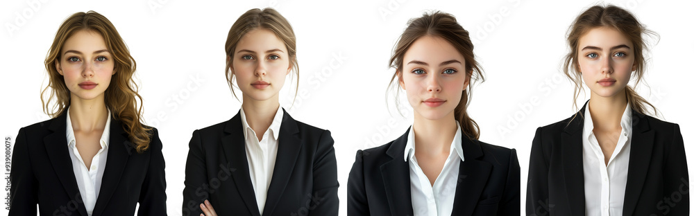 set of A girl dressed in black preparing for her work, women's clothing, women's fash, dressed to lead, ambition in black, dressing, empowered clothing, women, black , on a transparent backgrounds