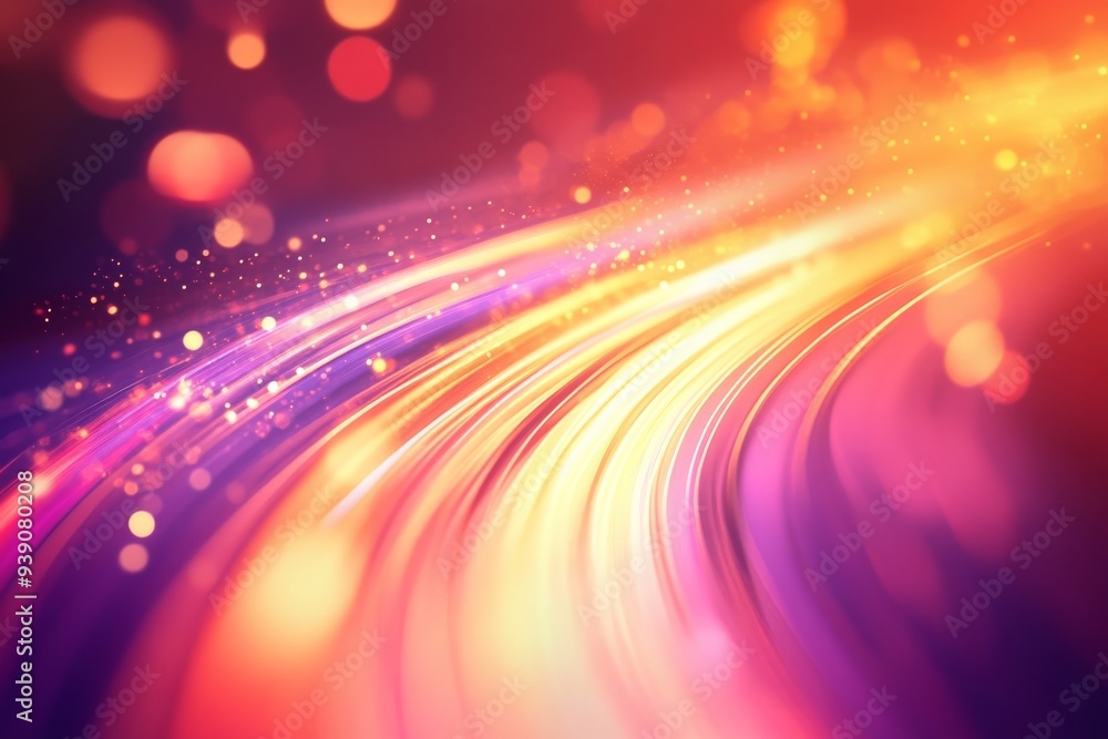 Obraz premium Vibrant Curves of Light in Abstract Motion During a Colorful Evening