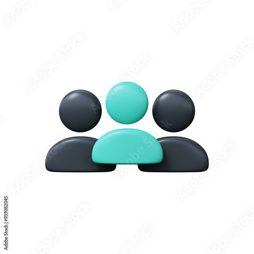 User group icon. 3d Social Networks Symbols.