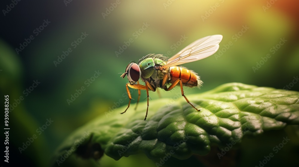 Exotic Drosophila Fly Diptera Parasite Insect Macro. Neural network ai generated art Exotic Drosophila Fly Diptera Parasite Insect Macro. Neural network ai generated art