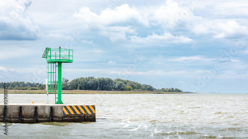 Fotografie Concrete navigation point at harbour entrance