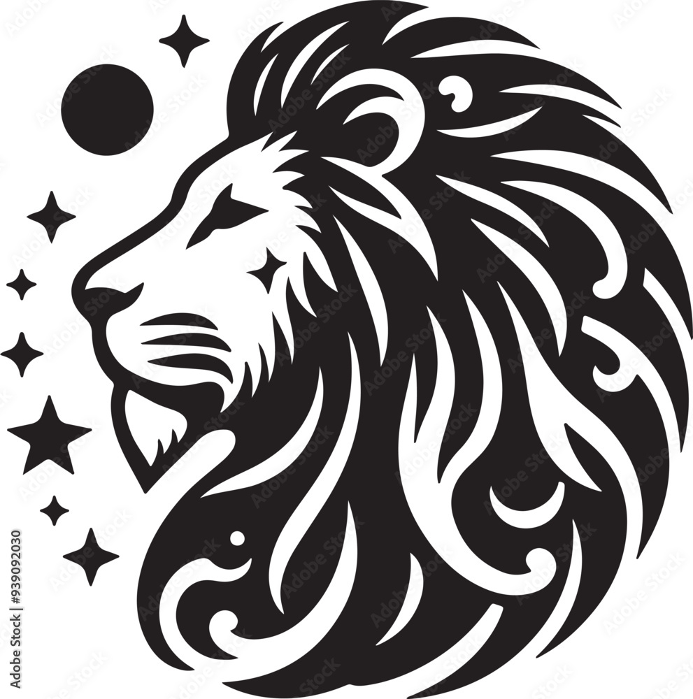 Lion silhouette vector style with White Background Lion silhouette vector style with White Background