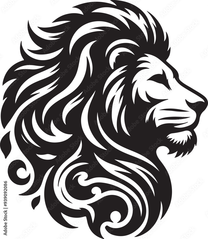 Lion silhouette vector style with White Background Lion silhouette vector style with White Background