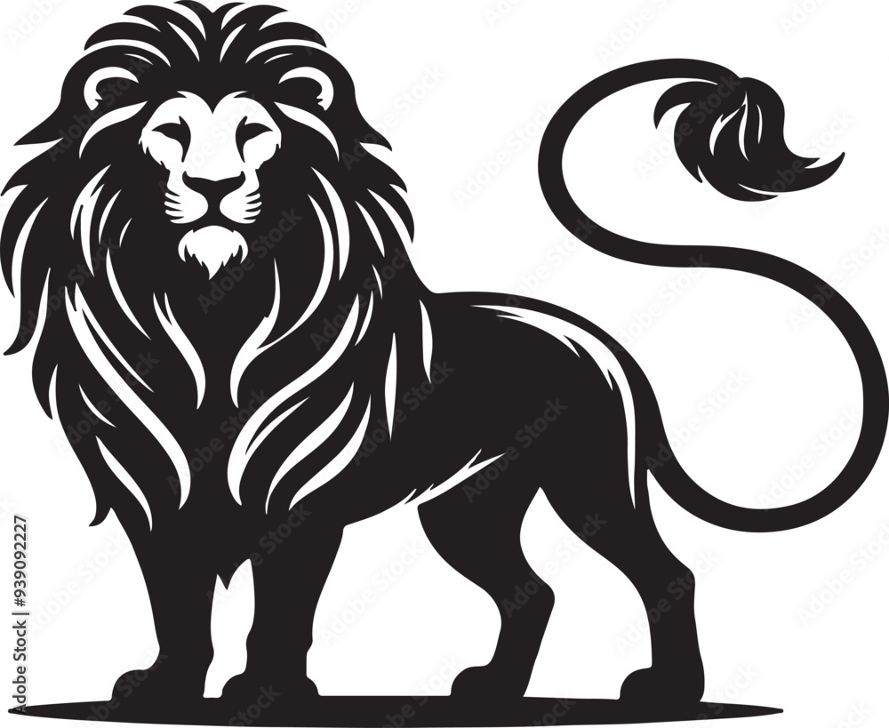Lion silhouette vector style with White Background Lion silhouette vector style with White Background