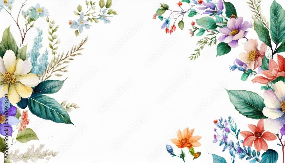 Obraz premium spring flowers frame