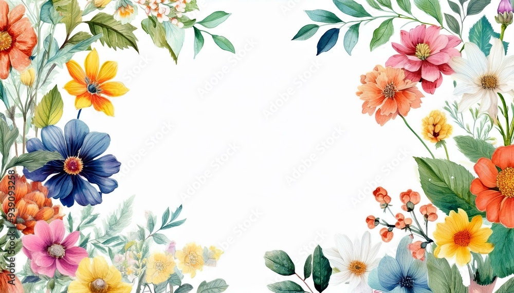 Fototapeta premium spring flowers frame