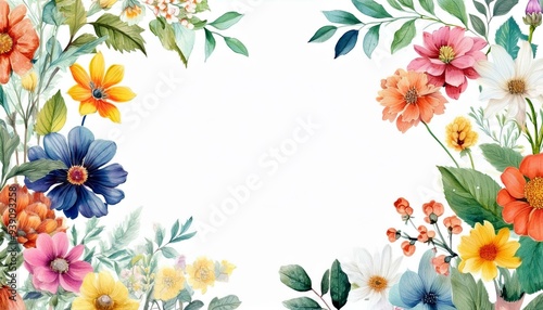 spring flowers frame