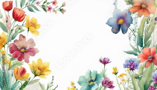 spring flowers frame