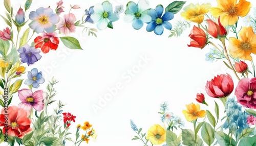 spring flowers frame