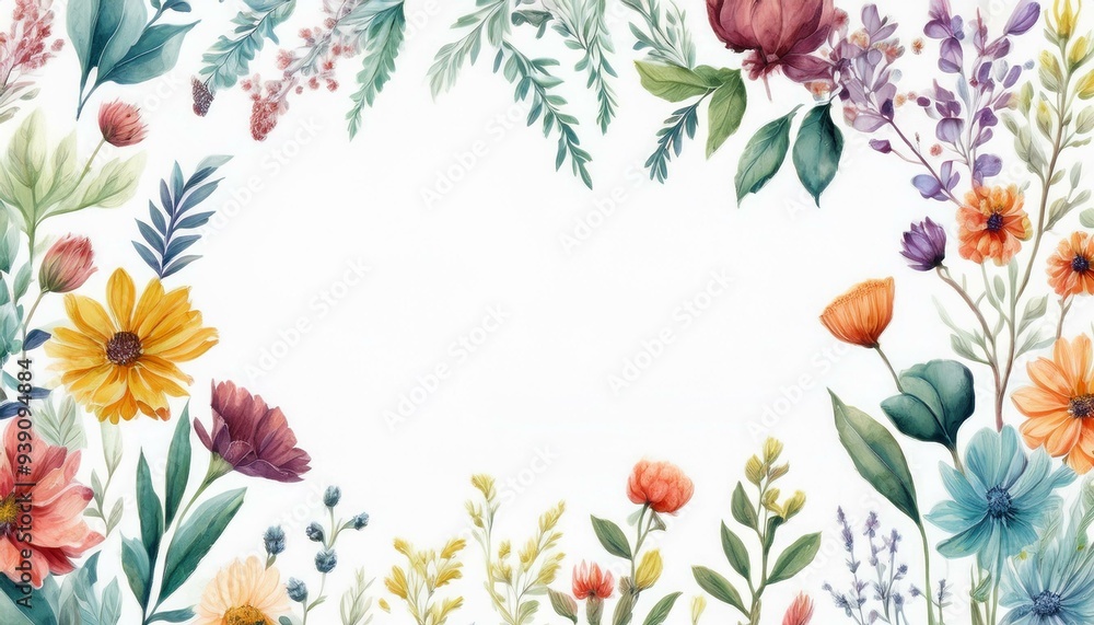 Obraz premium frame with flowers
