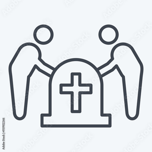 Icon Funeral. related to Seath symbol. line style. simple illustration