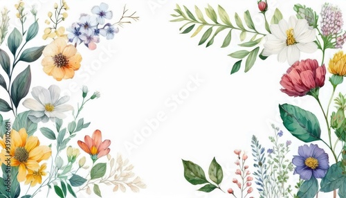 spring flowers frame