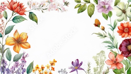 spring flowers frame