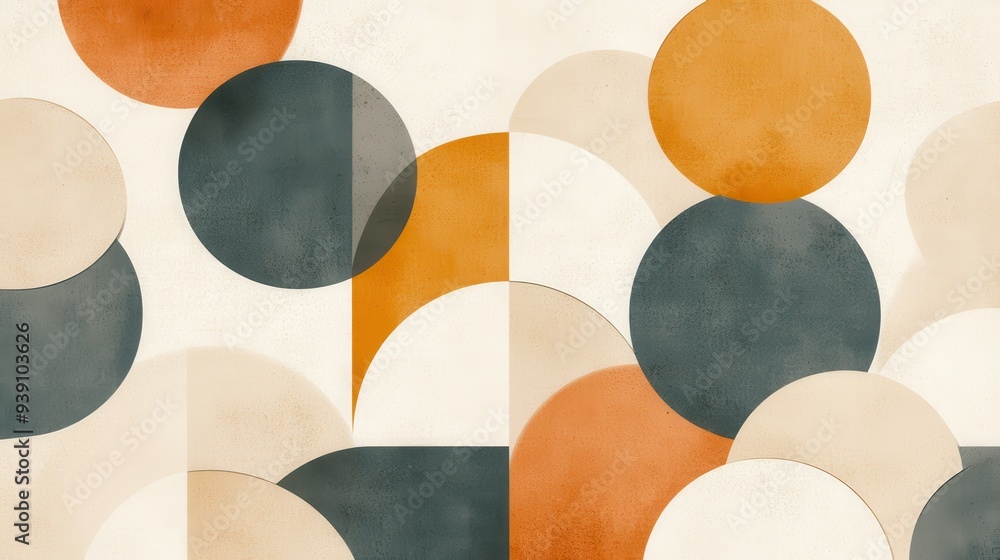 Abstract geometric art with overlapping circles in warm and cool tones, creating a modern and vibrant visual effect. Abstract geometric art with overlapping circles in warm and cool tones, creating a modern and vibrant visual effect.