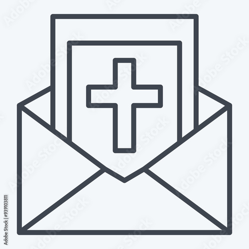 Icon Letter. related to Seath symbol. line style. simple illustration