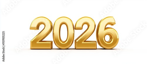 Golden 2026 text New Year's Celebration