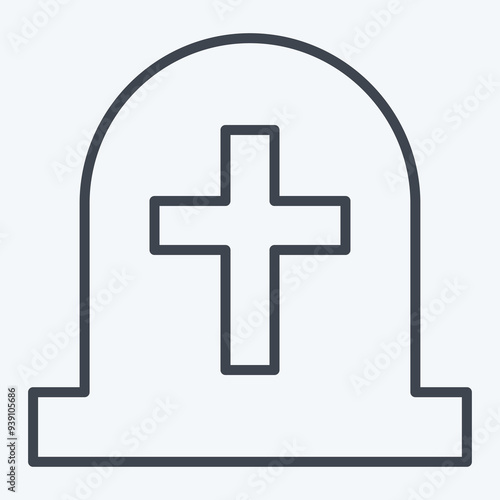 Icon Tombstone. related to Seath symbol. line style. simple illustration