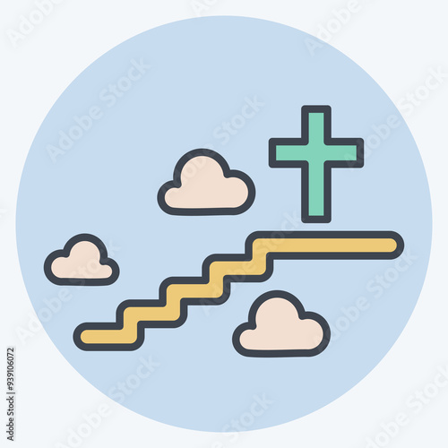 Icon Afterlife. related to Seath symbol. color mate style. simple illustration