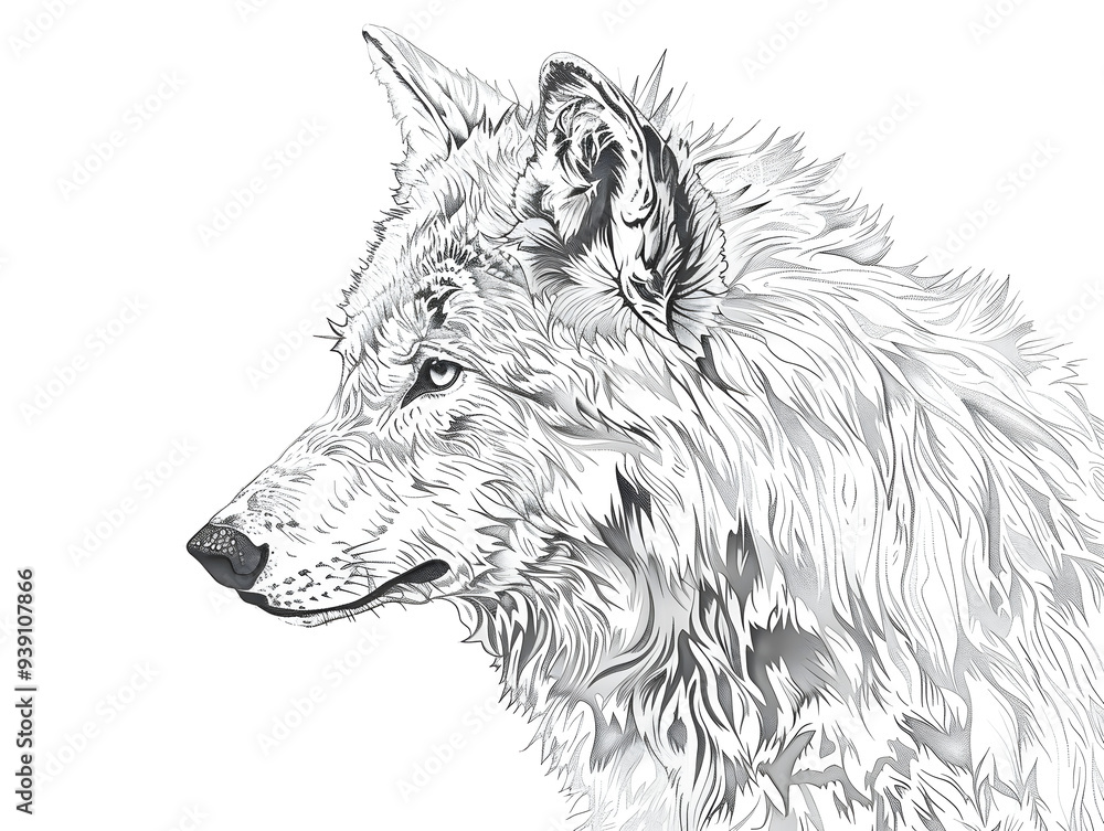 wolf black and white illustration wolf black and white illustration