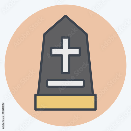 Icon Memorial. related to Seath symbol. color mate style. simple illustration