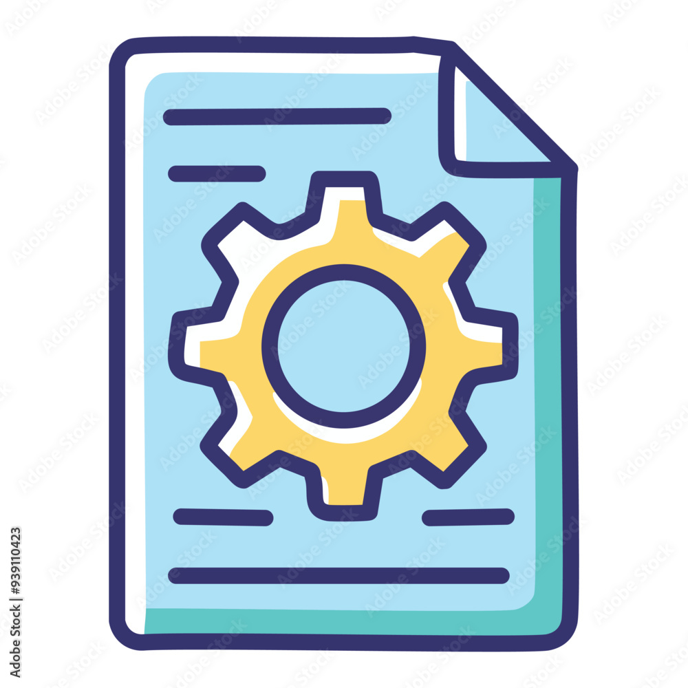 Document optimization icon. A symbolic icon illustrating the concept of enhancing document content, showcasing a gear signifying improvement and refinement. Document optimization icon. A symbolic icon illustrating the concept of enhancing document content, showcasing a gear signifying improvement and refinement.