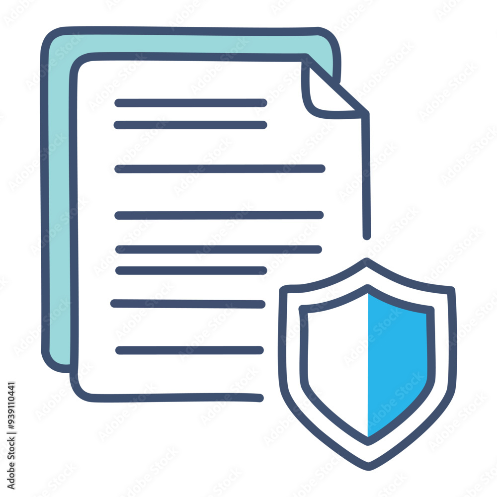 Document security icon. A visual representation of safeguarding information, ideal for topics on data protection and secure file management. Document security icon. A visual representation of safeguarding information, ideal for topics on data protection and secure file management.