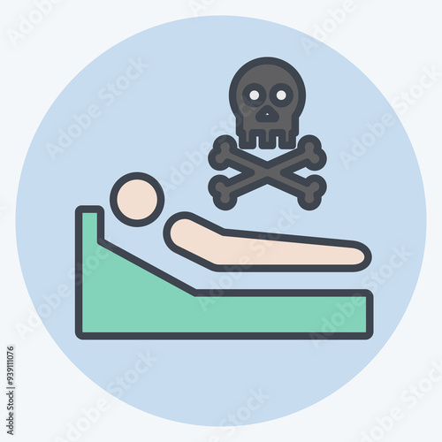 Icon Pass Away. related to Seath symbol. color mate style. simple illustration