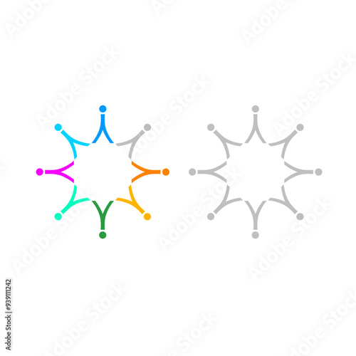COLORFUL PEOPLE TOGETHER TEAM TEAMWORK UNION VECTOR ISOLATED ON WHITE