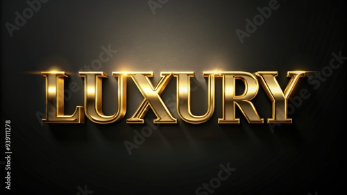 Elegant 3D gold font letters 