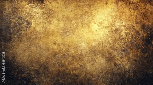 Vintage gold background with a metallic finish, solid color with grunge texture, exuding elegance and sophistication.