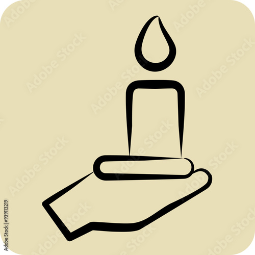 Icon Bereavement. related to Seath symbol. hand drawn style. simple illustration
