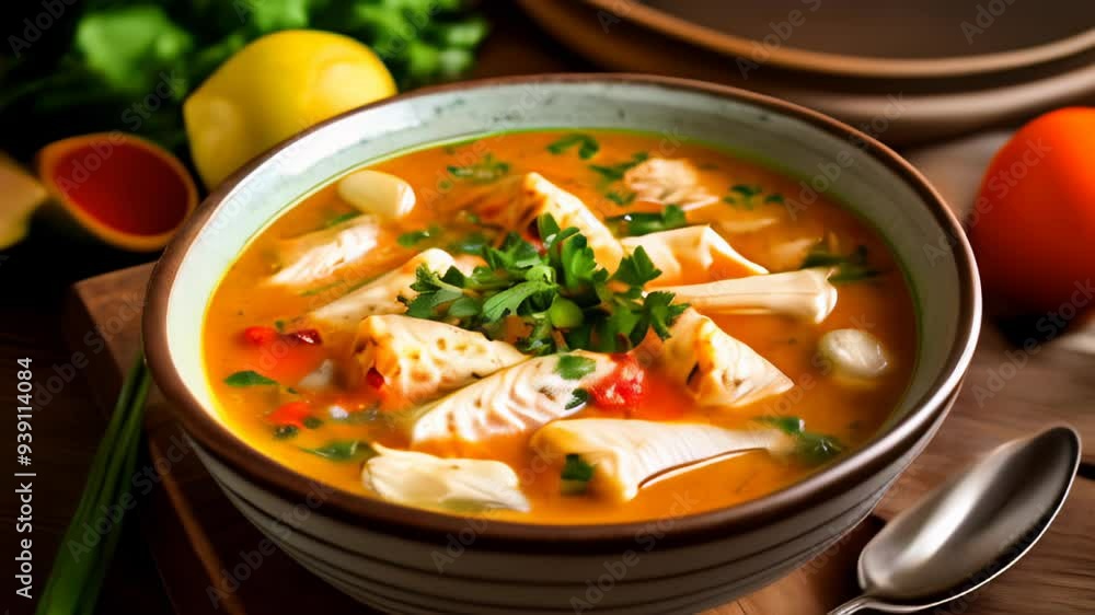 Deliciously warm and comforting soup perfect for a cozy meal Deliciously warm and comforting soup perfect for a cozy meal