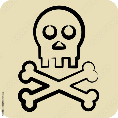 Icon Death. related to Seath symbol. hand drawn style. simple illustration