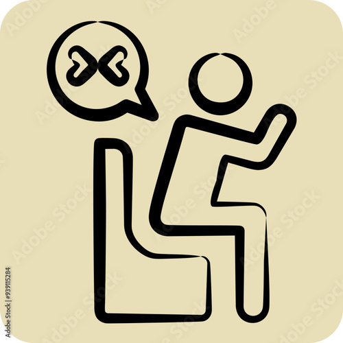 Icon Grief. related to Seath symbol. hand drawn style. simple illustration