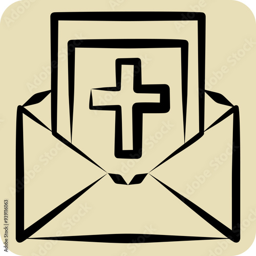 Icon Letter. related to Seath symbol. hand drawn style. simple illustration