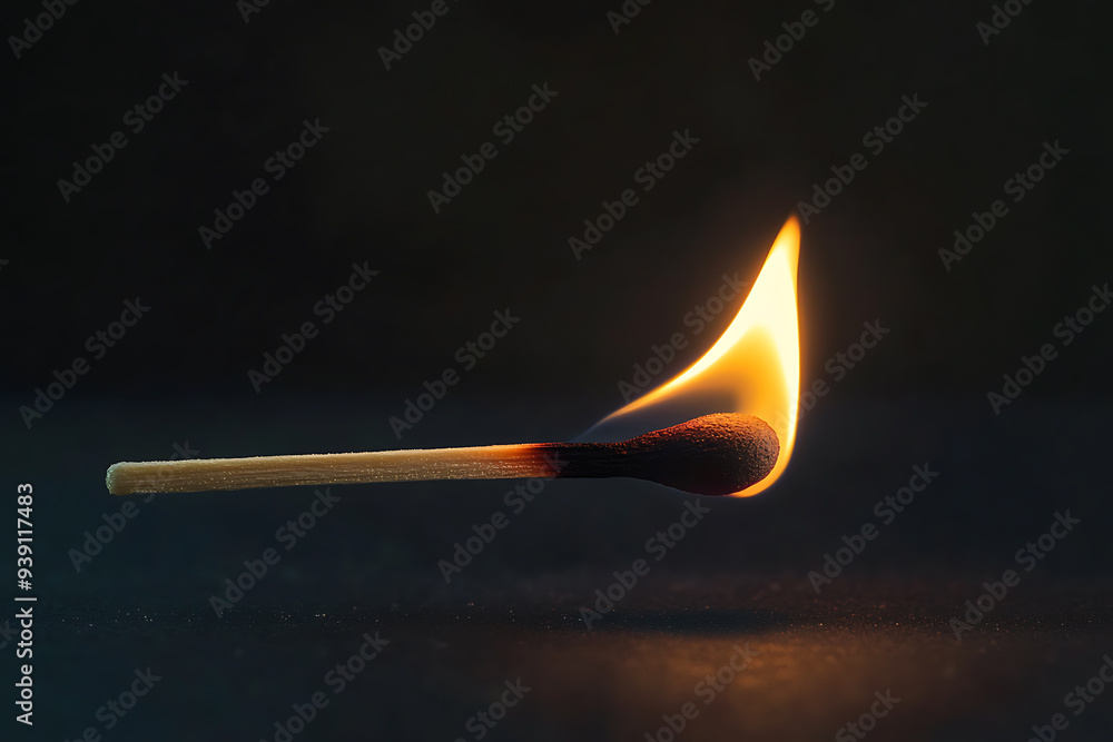 A burning matchstick symbolizing patience, depicted with a glowing flame and a wooden stem A burning matchstick symbolizing patience, depicted with a glowing flame and a wooden stem