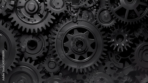 Wallpaper Mural Gears Background in black color
 Torontodigital.ca